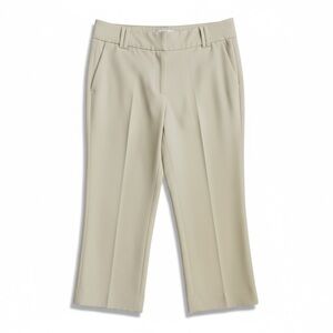 Larry Levine Dress Pants Khaki Crop Stretchy Capri 4P Petite Career Work Office